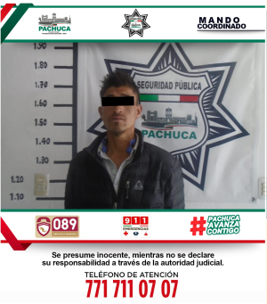 Polic&iacute;a de Pachuca detiene a hombre por presunto robo de autopartes