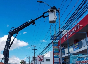 Mejora Pachuca el alumbrado público en el bulevar Santa Catarina
