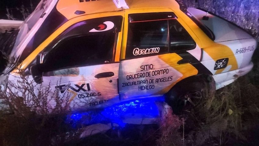 Accidente en carretera Huejutla-Pachuca deja a taxista lesionado