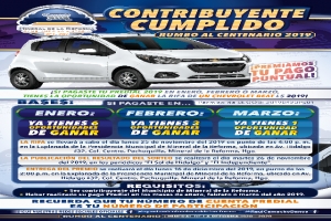 ALISTA MINERAL DE LA REFORMA SORTEO DE AUTO PARA CONTRIBUYENTES CUMPLIDOS 2019