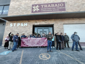 Manifestación de trabajadores de Huehuetla