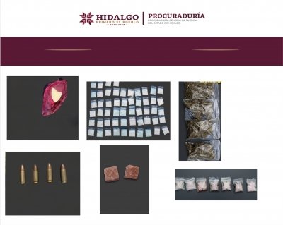 Cateo en Pachuca deja dos detenidos y asegura drogas y armas