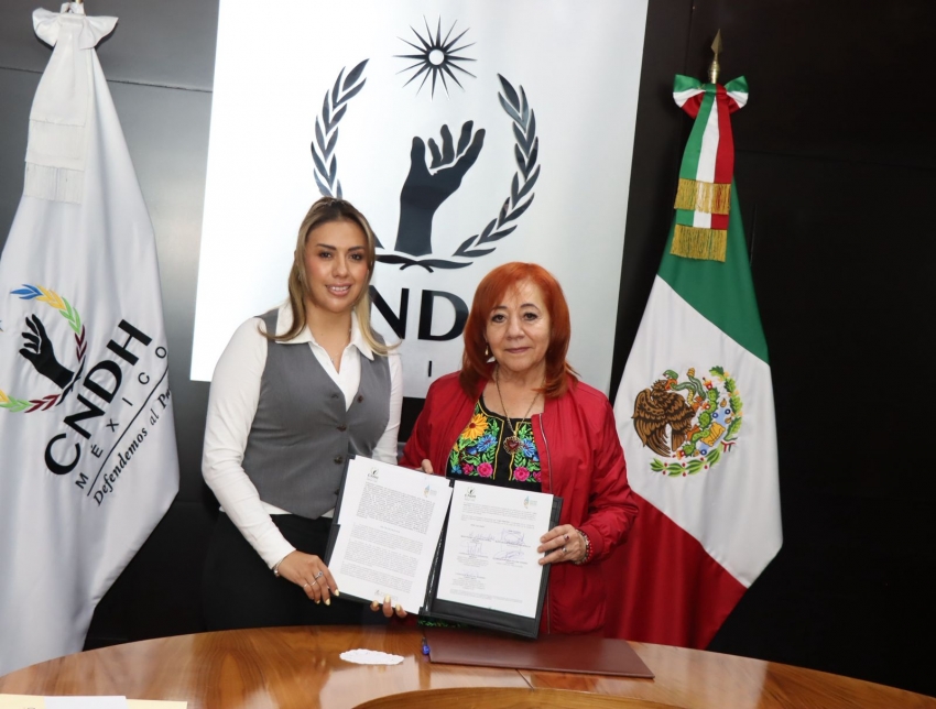 Acuerdan CNDH y CDHEH fortalecer la defensa y protección de los derechos humanos