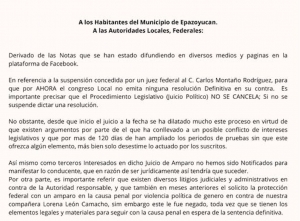 Regidores de Epazoyucan aclaran situaci&oacute;n legal del juicio politico en contra del alcalde
