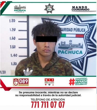 Polic&iacute;a de Pachuca detiene a hombre por violencia familiar
