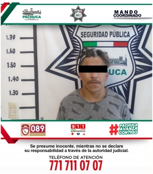 Polic&iacute;a de Pachuca detiene a hombre por presunto robo