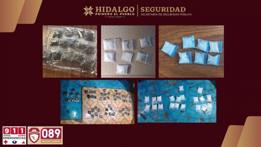 Policía Estatal detiene en San Bartolo Tutotepec a narcomenudistas con más de 700 dosis de presunta droga